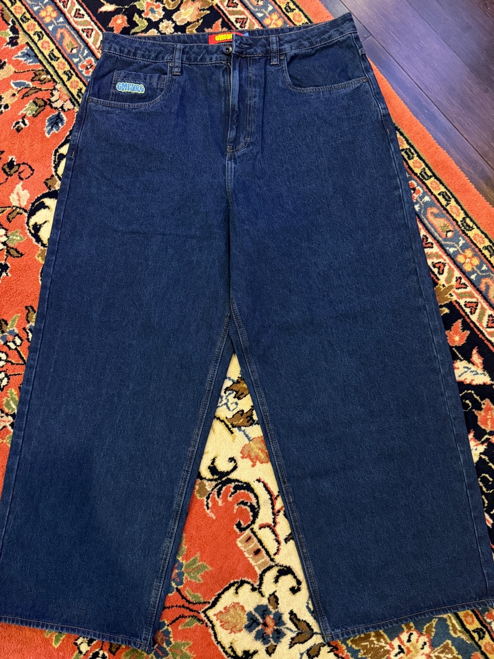 Empyre Loose Fit Baggy Skate Jeans - Dark Wash Denim - Size 34